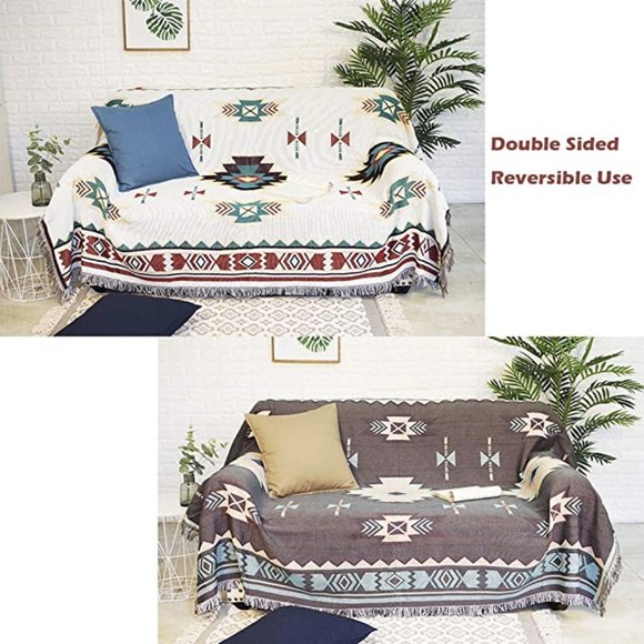 Boho Aztec Southwest Couch Throw Blanket Hippie - Picture 7 of 8